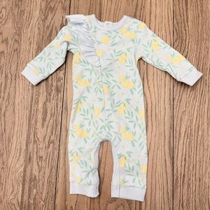 Lullaby Lane Adorable Lemon Print Kids One Piece Outfit Sz 3-6 months BI